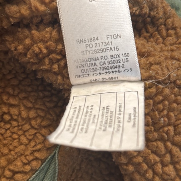 Patagonia Prairie Dawn Sherpa Lined Jacket Barn Chore Military Sz s - Picture 9 of 9